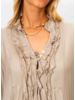 Ruffle Front Silk Blouse