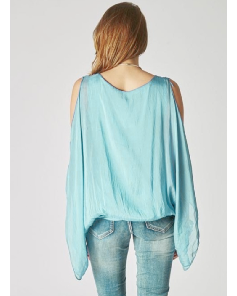 Cold Shoulder Silk Top