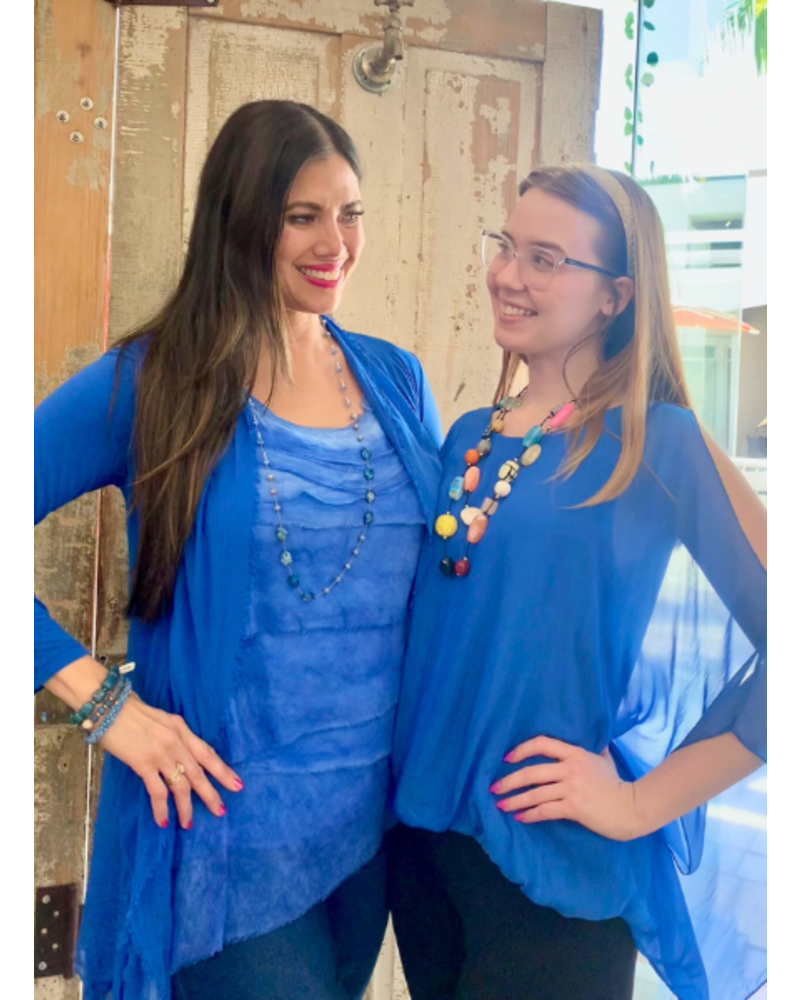 Cold Shoulder Silk Top