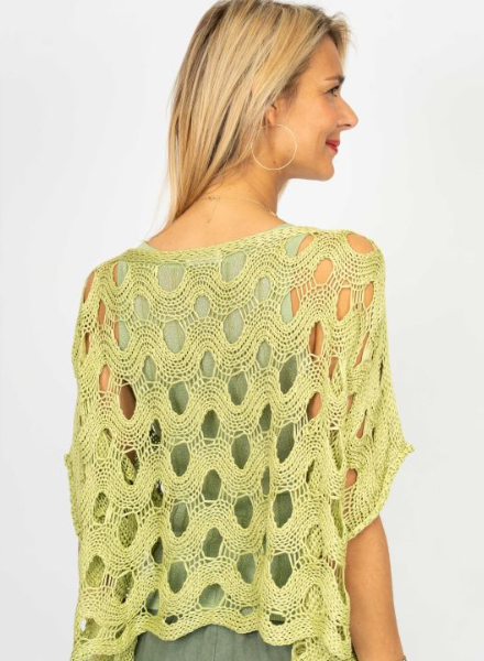 トップス andequal wave design sheer knit Open Knit Wave Sweater - Trader Rick's for the artful woman