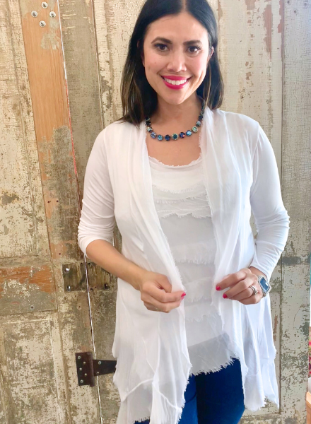 Silk Long Ruffle Jacket