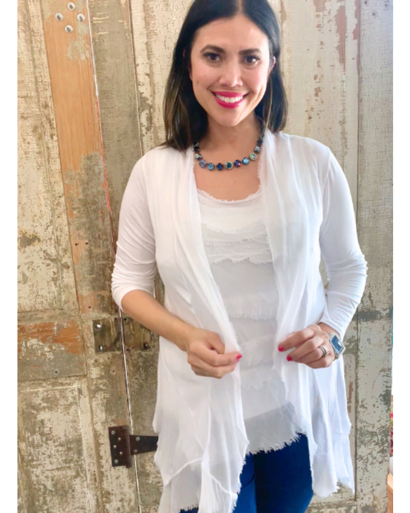 Silk Long Ruffle Jacket