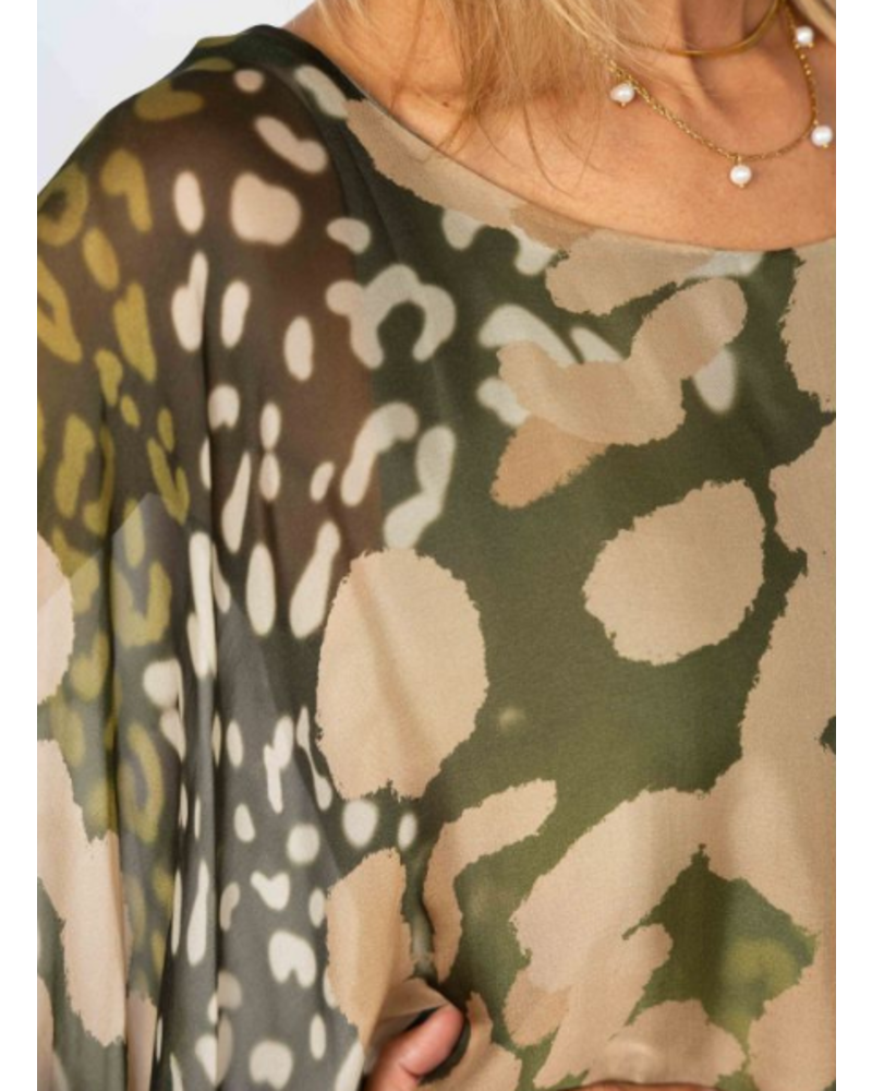 Cheetah Printed Silk Blouse