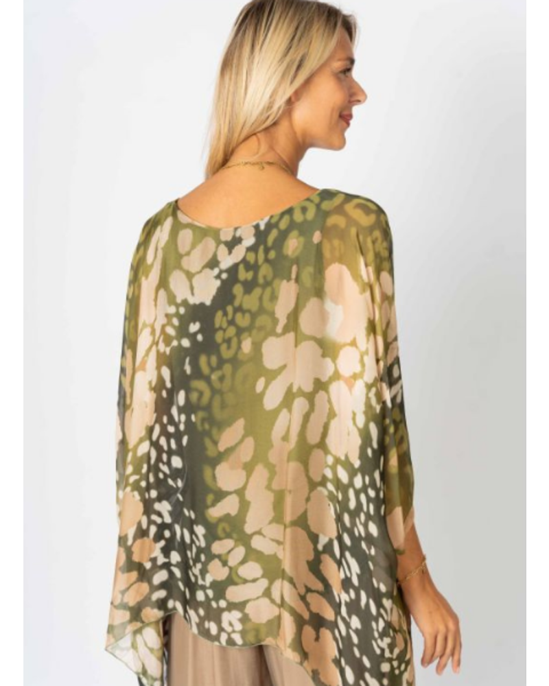 Cheetah Printed Silk Blouse