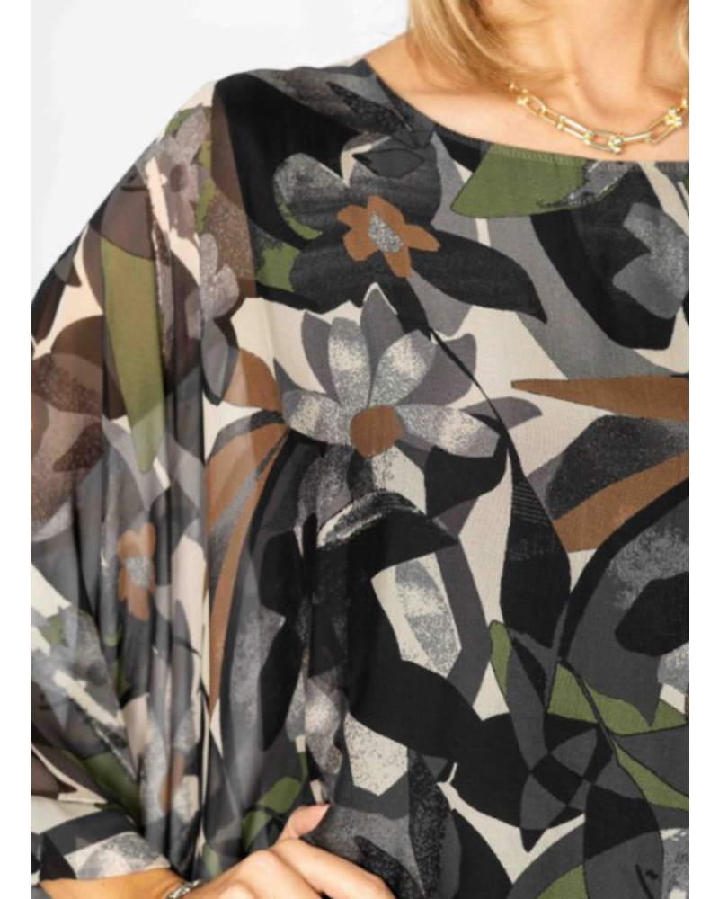 Layered Florals Silk Blouse