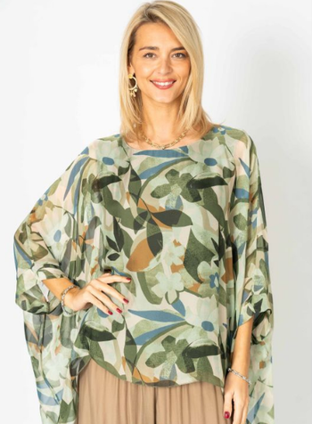 Layered Florals Silk Blouse