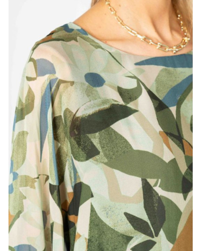 Layered Florals Silk Blouse