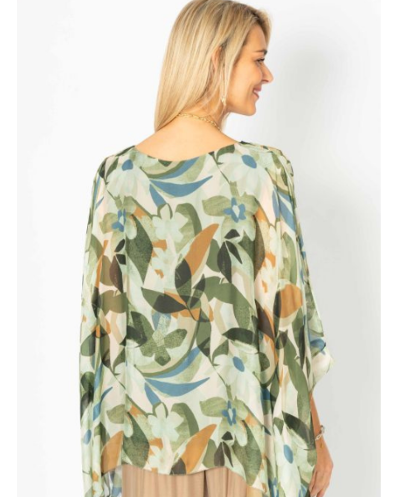 Layered Florals Silk Blouse