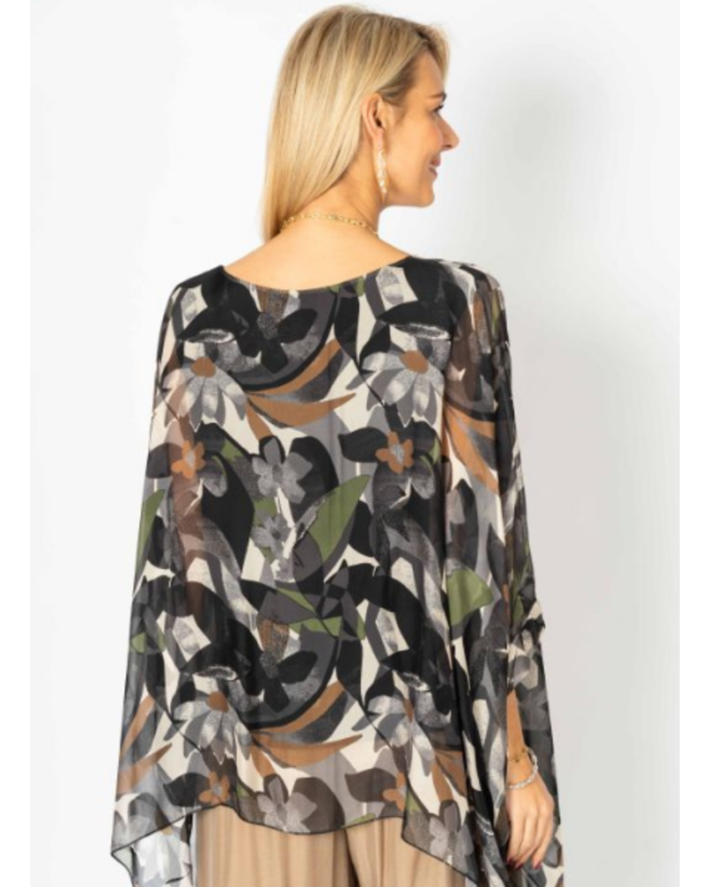 Layered Florals Silk Blouse