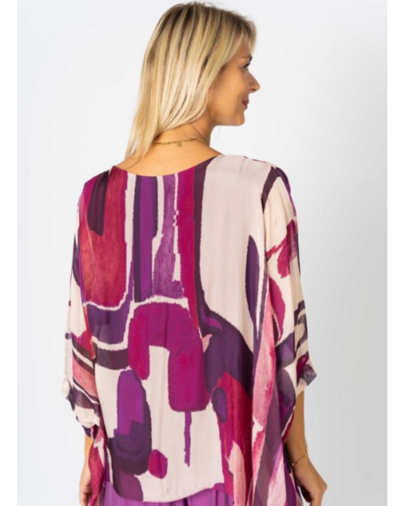 Abstract Printed Silk Blouse