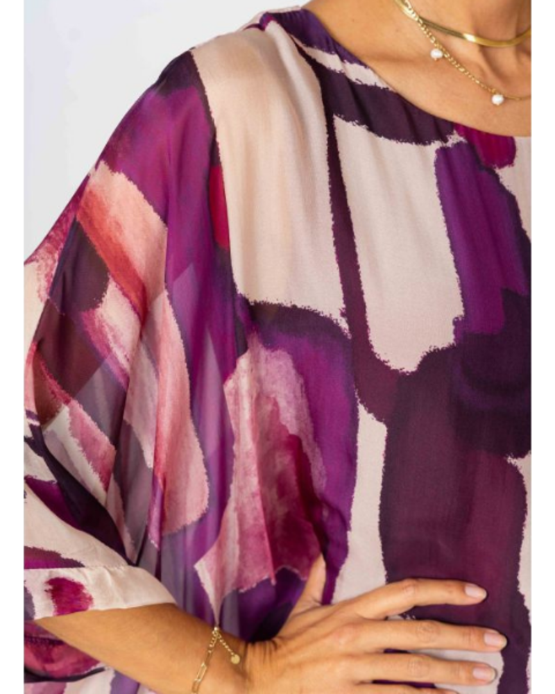 Abstract Printed Silk Blouse