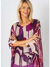 Abstract Printed Silk Blouse