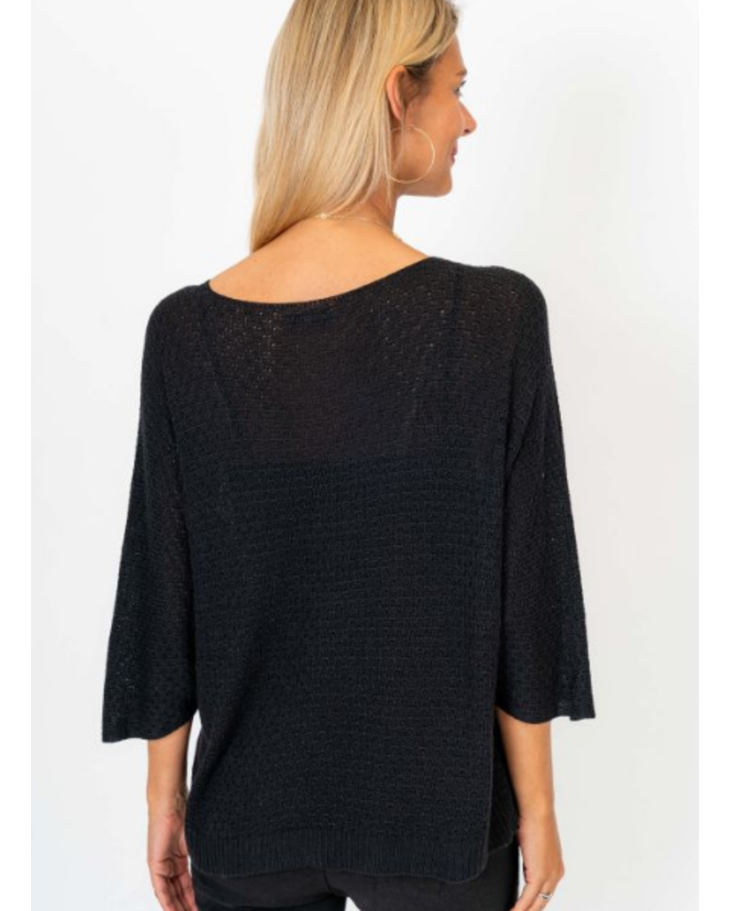 Knit Sweater with Gold Flowers