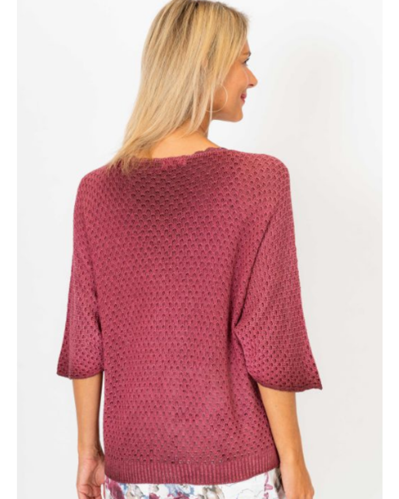 Knit Sweater with Gold Flowers