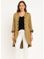 Leopard Print Button Up Jacket