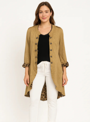 Leopard Print Button Up Jacket