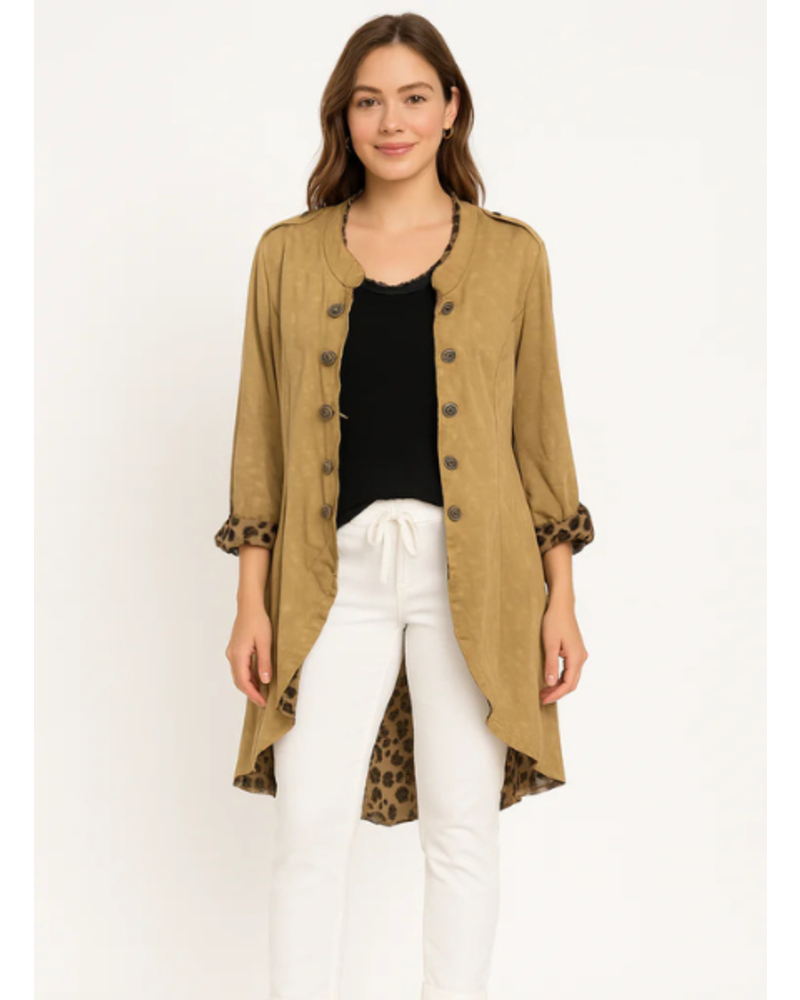 Leopard Print Button Up Jacket