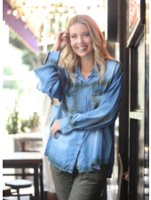 Painted Denim Button Up