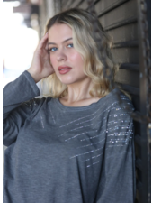 Long Sleeve Tee with Silver Sequin Detail