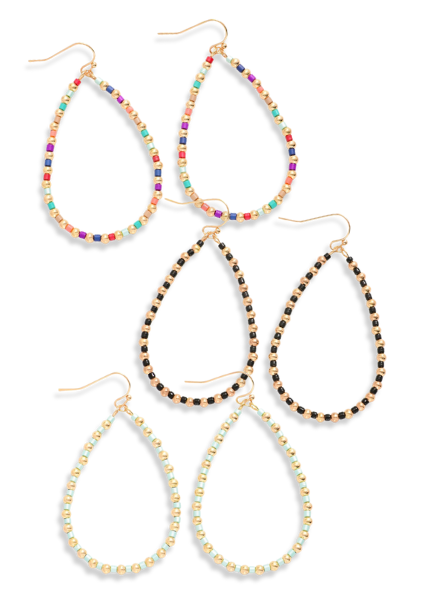 Beaded Teardrop Earrings