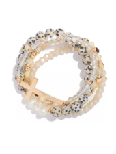 Set of 4 Beaded Bracelets with Cross Charm