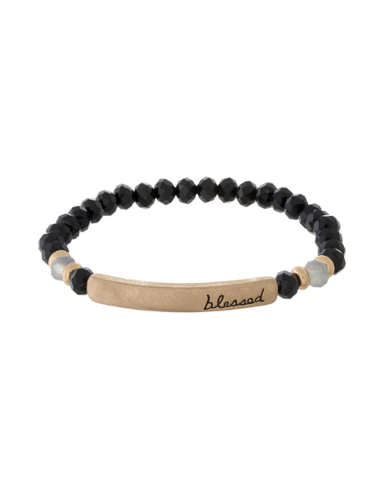 Blessed Engraved Bar Bracelet