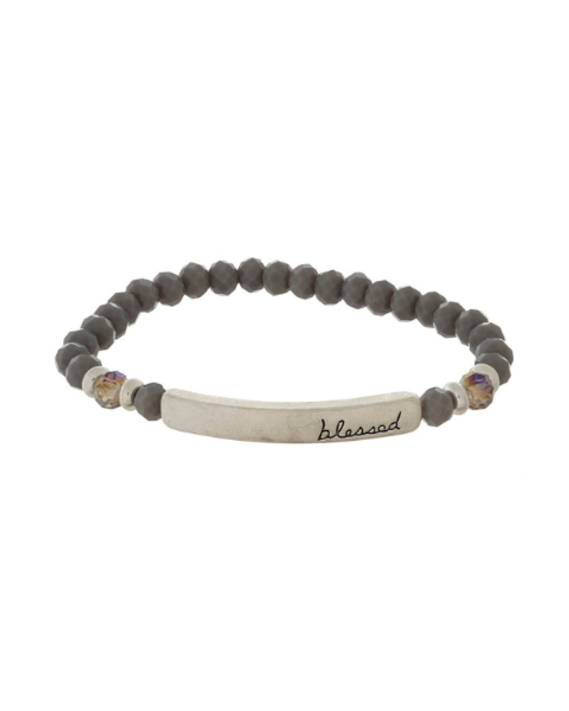 Blessed Engraved Bar Bracelet