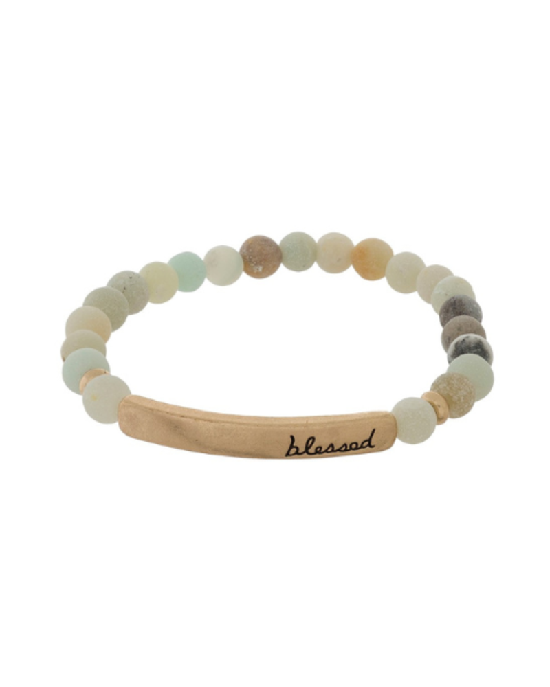 Blessed Engraved Bar Bracelet