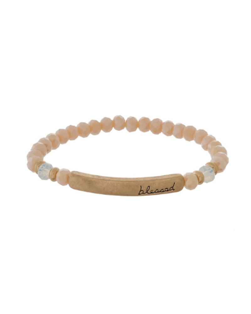 Blessed Engraved Bar Bracelet