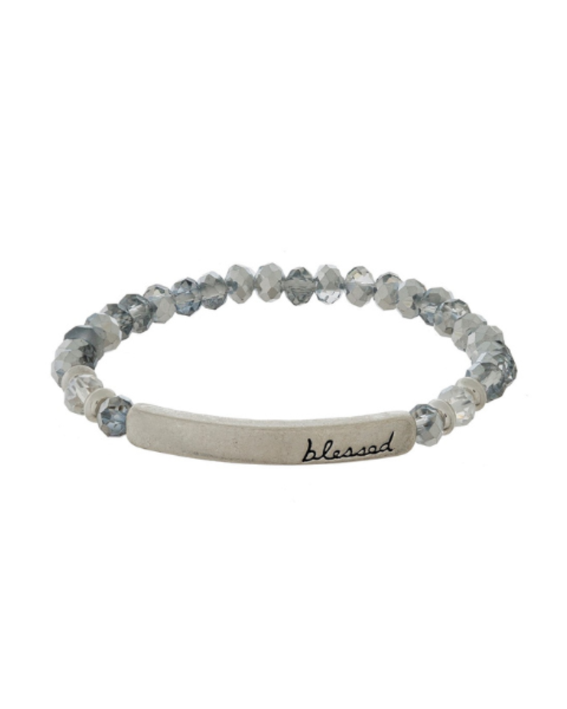 Blessed Engraved Bar Bracelet