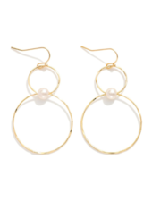 Pearl Joined Hoop Earrings