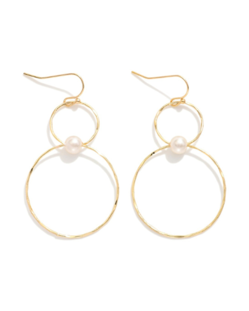 Pearl Joined Hoop Earrings