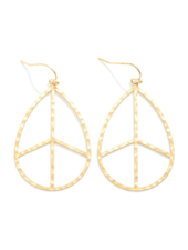 Peace Sign Teardrop Earrings