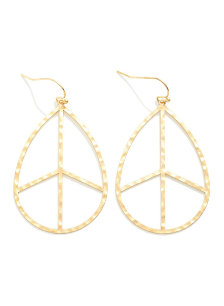 Peace Sign Teardrop Earrings