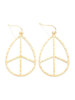 Peace Sign Teardrop Earrings