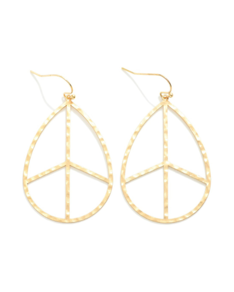 Peace Sign Teardrop Earrings