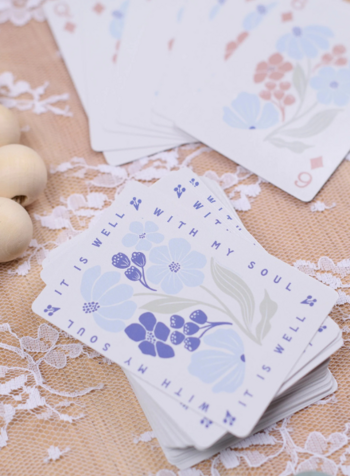 'It is Well with My Soul' Floral Playing Cards