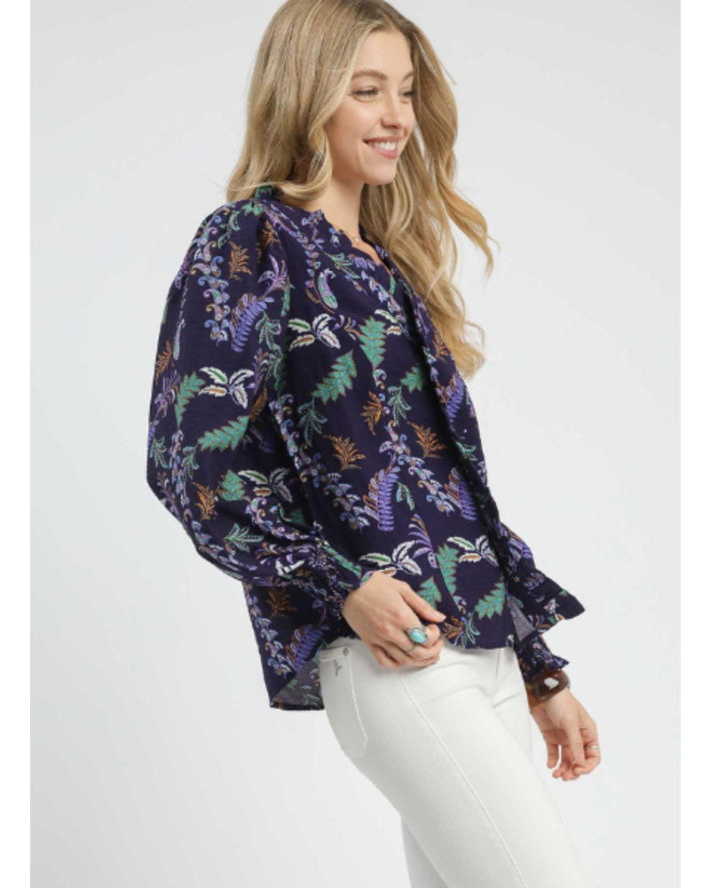 Funky Ferns Long Sleeve Printed Blouse