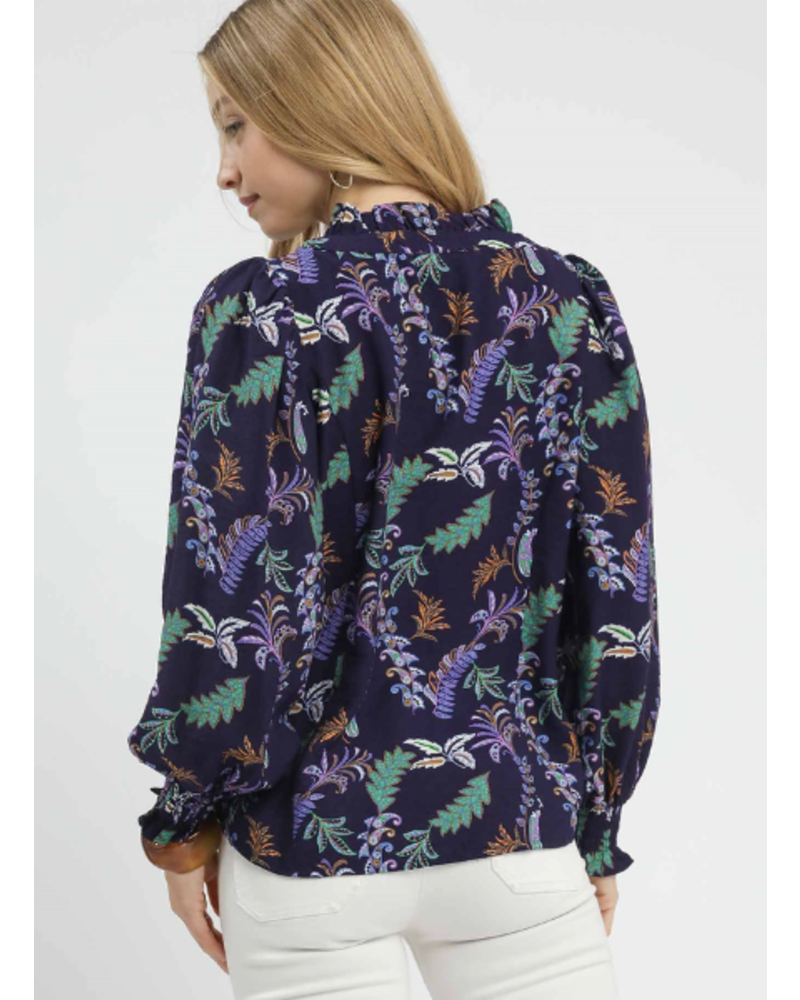 Funky Ferns Long Sleeve Printed Blouse