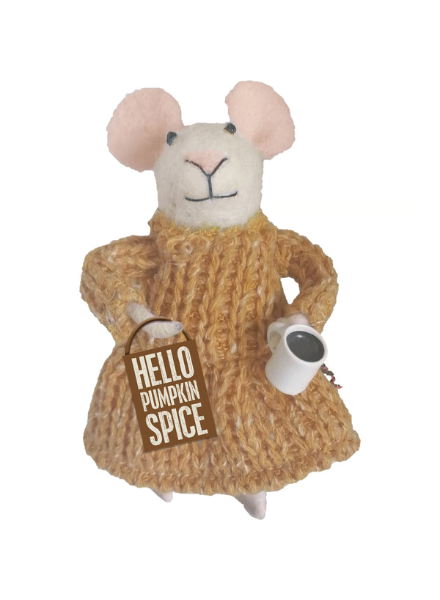 Hello Pumpkin Spice Felt Mouse