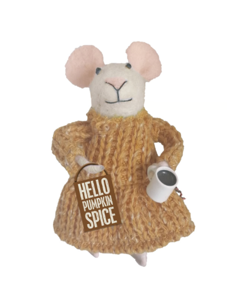Hello Pumpkin Spice Felt Mouse