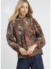 Floral and Animal Print Yoke Blouse