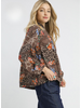 Floral and Animal Print Yoke Blouse