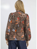 Floral and Animal Print Yoke Blouse