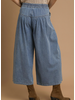 Stone Washed Button Front Culottes