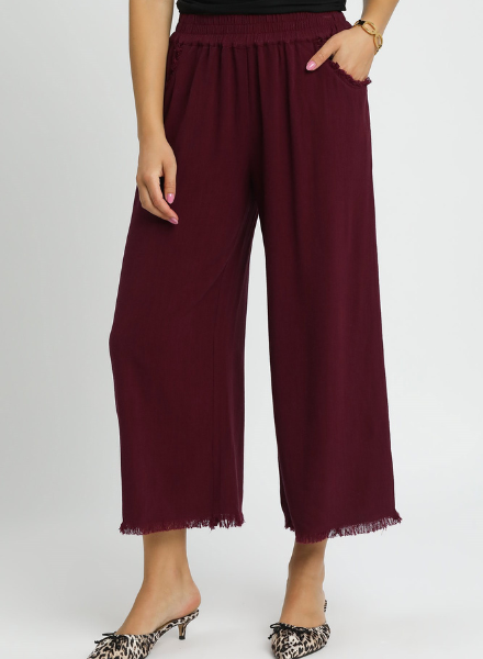 Frayed Hem Easy Pant