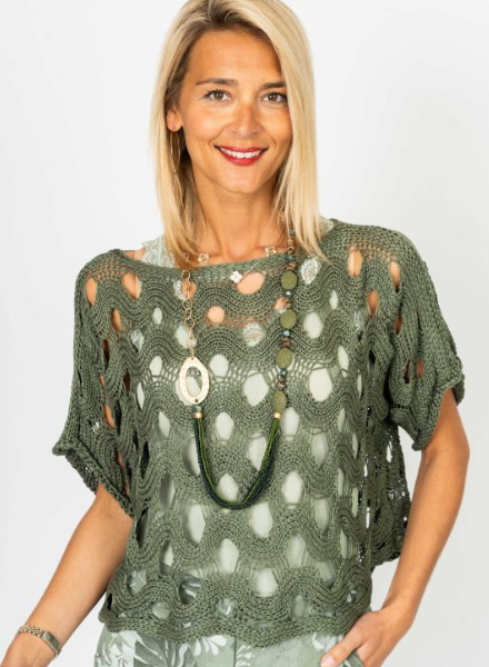 Open Knit Wave Sweater