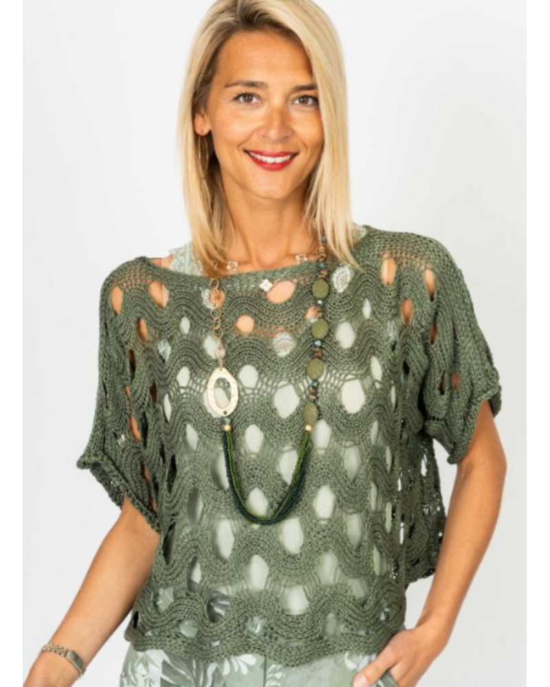 Open Knit Wave Sweater