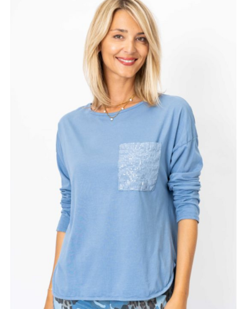 Sequin Pocket Long Sleeve Tee
