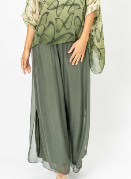 Silk Pant with Slit